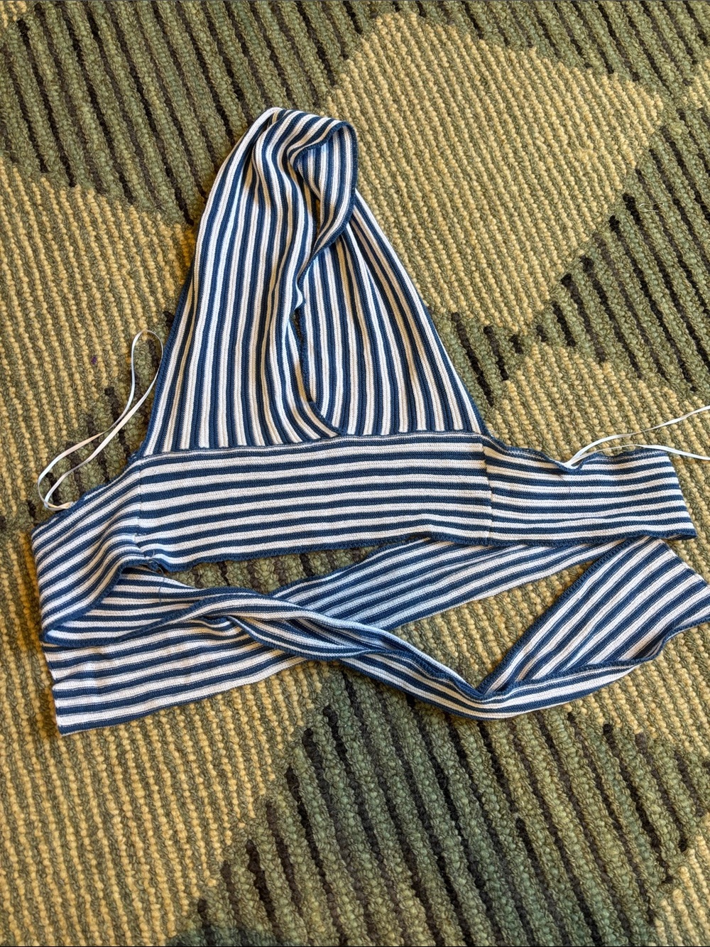 Blue & White Striped Women’s Halter Top